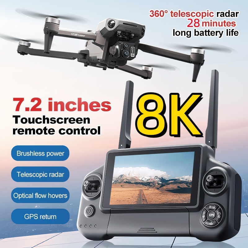 8K 3 Axis Gimbal Brushless 7.2 - Drone App Rc Fpv ulasan dan harga