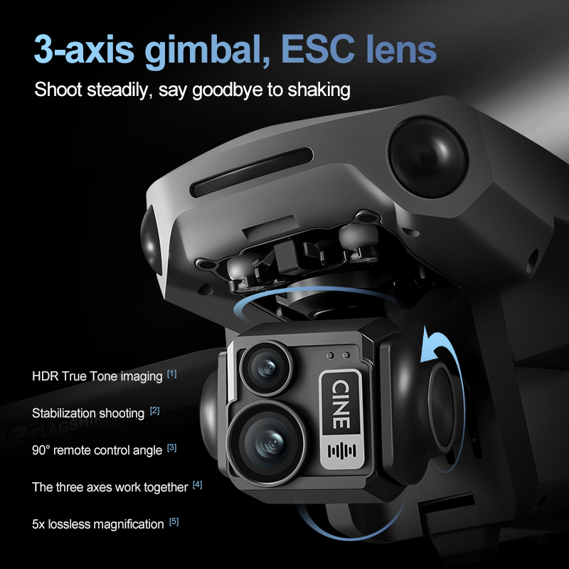 8K 3 Axis Gimbal Brushless 7.2 - Drone App Rc Fpv ulasan dan harga