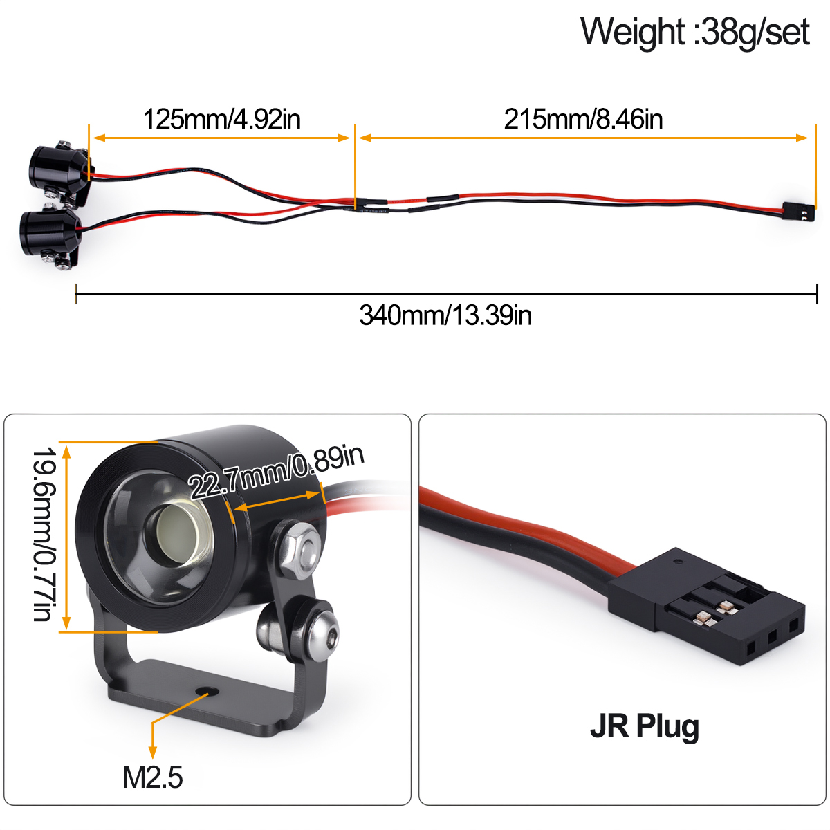 RC Car LED Light Headlight Spo - Drone Shahed Rc ulasan dan harga