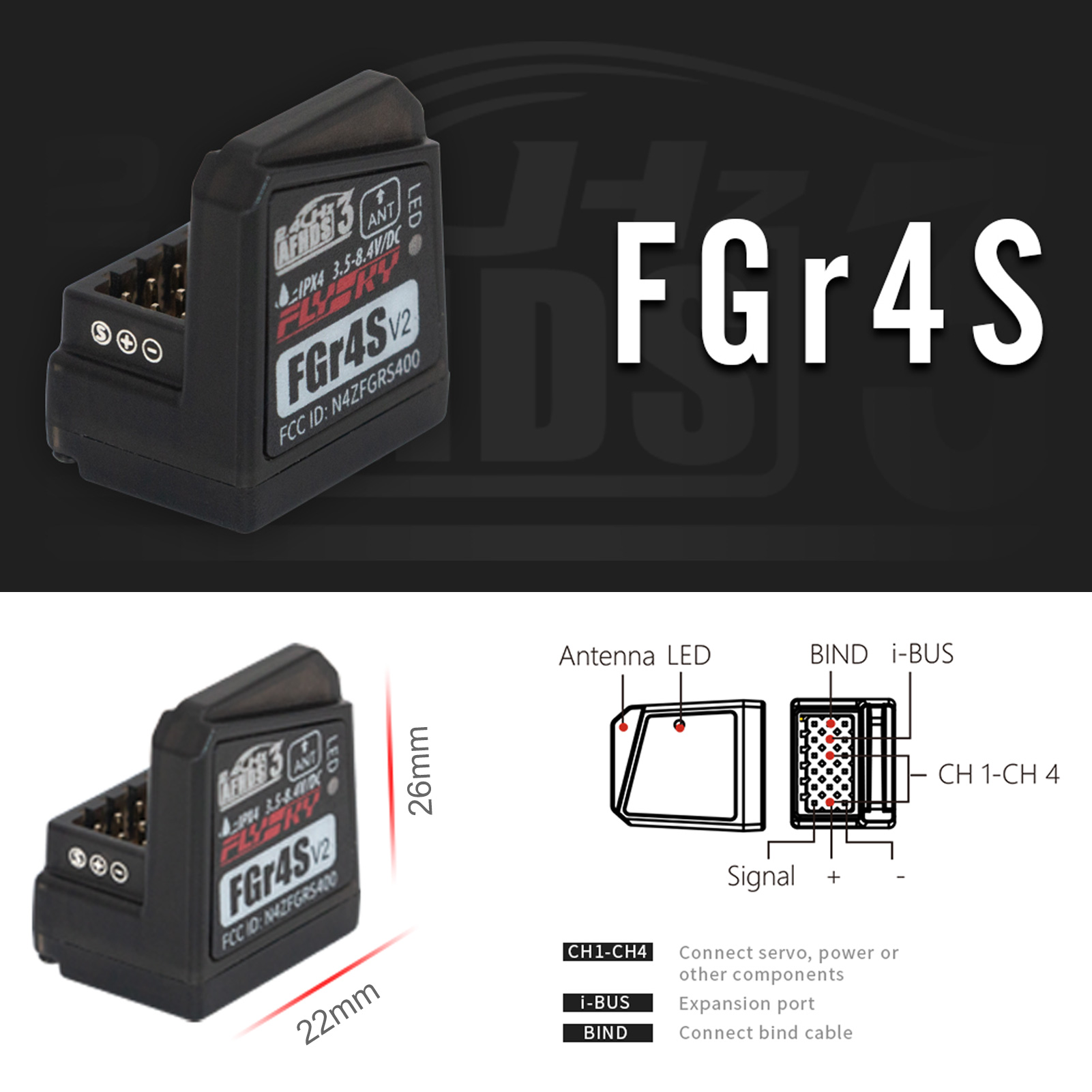 Flysky FGR4S V2 Receiver AFHDS - Telemetry Module Rc ulasan dan harga