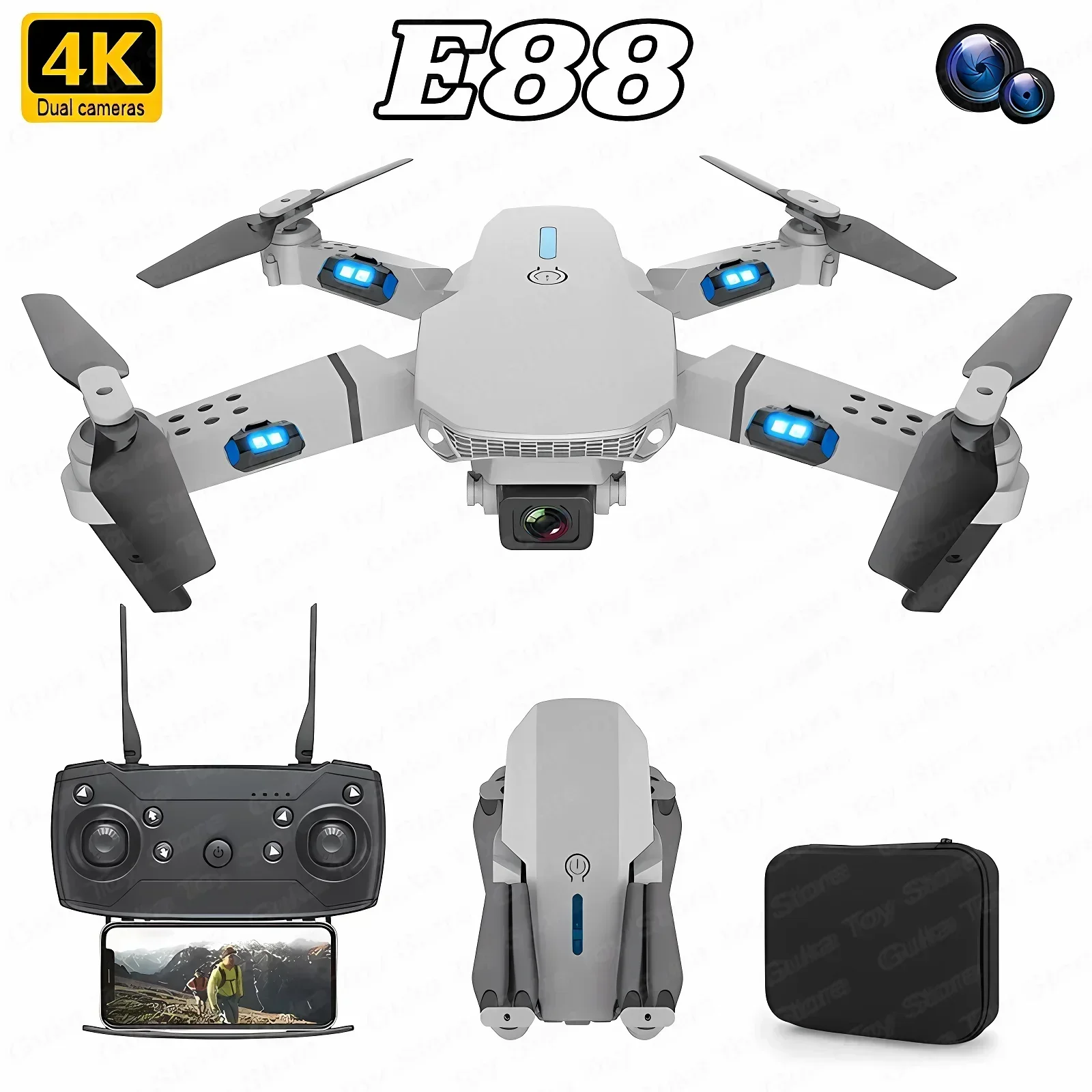New E88 Pro Wifi Fpv Drone Wit - Drone Rc Not Connected ulasan dan harga