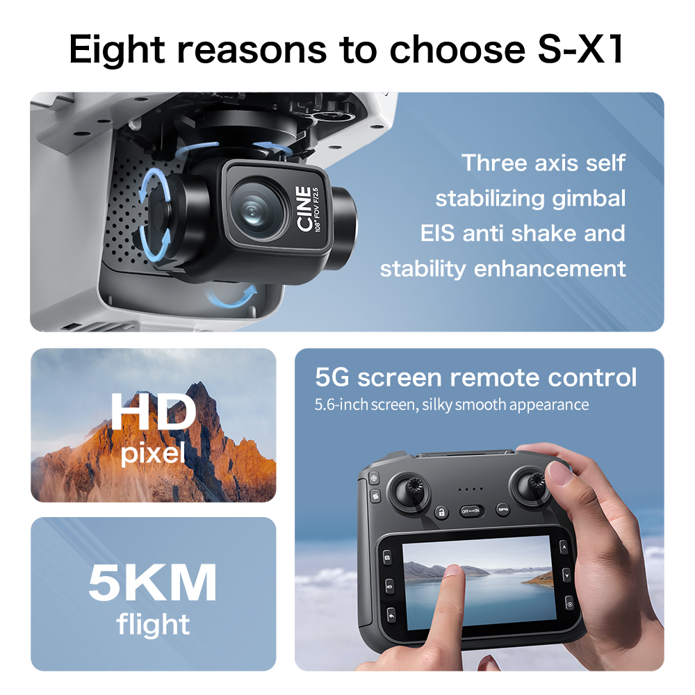 Original S-X1 Drone 8K HD Prof - Drone Rc Harness ulasan dan harga